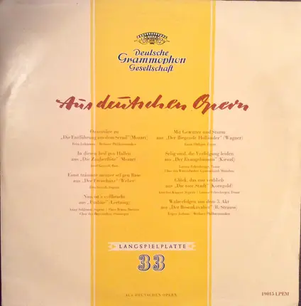 RIAS-Kammerchor , Chor Der Bayerischen Staatsoper , a.o. - Aus Deutschen Opern