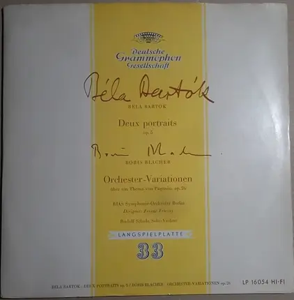 Ferenc Fricsay w/ RIAS Symphonie-Orchester Berlin - Bela Bartok: Deux Portraits / Boris Blacher: Orchester-Variationen