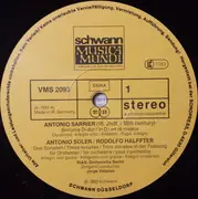 LP - Antonio Sarrier / Antonio Soler a.o. - 2 Sinfonien & 3 Sonaten
