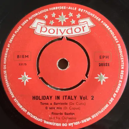 Ricardo Santos And His Orchestra - Holiday In Italy Vol. 2
