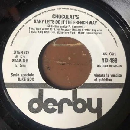 Riccardo Fogli / Chocolat's - Ricordati / Baby Let's Do It The French Way