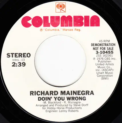 Richard Mainegra - Doin' You Wrong