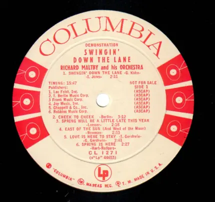 Richard Maltby And His Orchestra - Swingin' Down the Lane