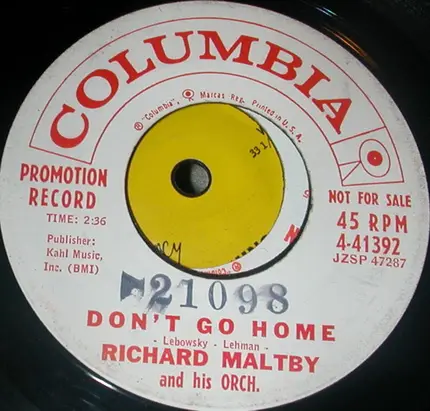 Richard Maltby And His Orchestra - The Ballad Of Al Capone / Don't Go Home