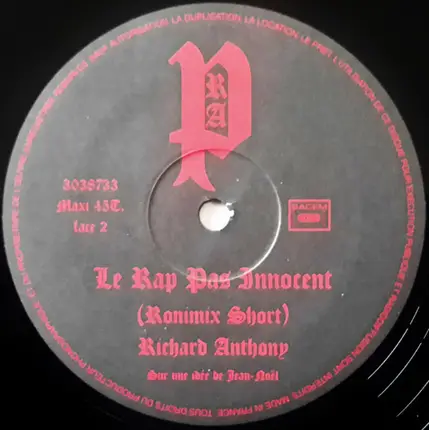 Richard Anthony - Le Rap Pas Innocent