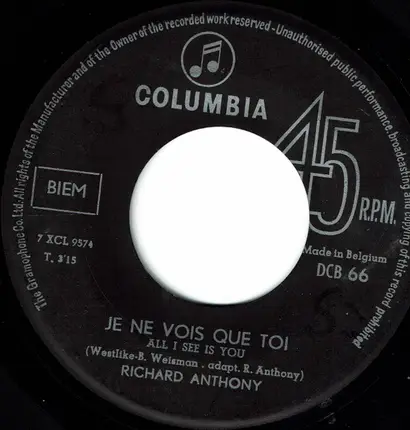 Richard Anthony - Un Papillon Qui Vole