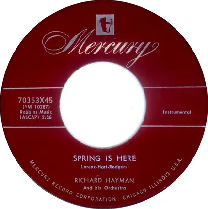 Richard Hayman And His Orchestra - Spring Is Here / Port Of Spain