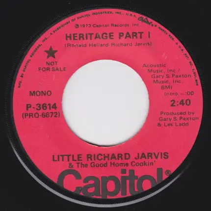 Richard Jarvis & The Good Home Cookin' - Heritage Part I