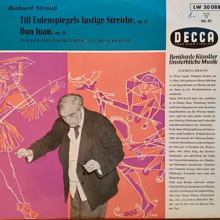 R. Strauss - Till Eulenspiegels Lustige Streiche, Op. 28 / Don Juan, Op. 20