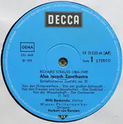 LP - Richard Strauss / Herbert Von Karajan / Wiener Philharmoniker - Also Sprach Zarathustra (Symphonisches Godicht, Op. 30) - gatefold