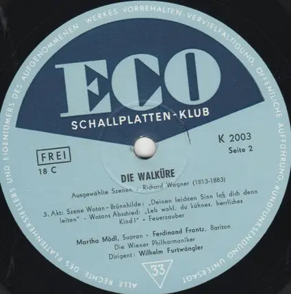 Wagner - Furtwängler - Die Walküre (Ausgewählte Szenen)