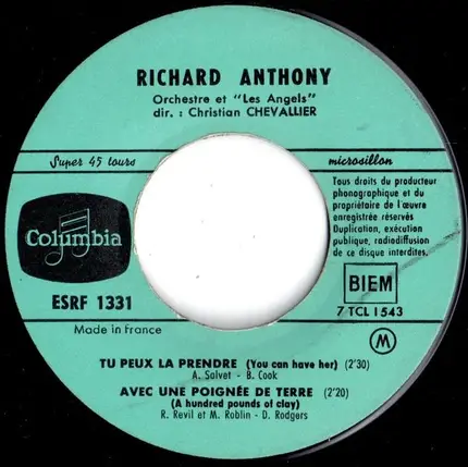 Richard Anthony - Tu Peux La Prendre