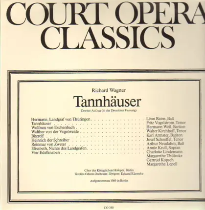Richard Wagner - Tannhäuser - Zweiter Aufzug (in der Dresdener Fassung)