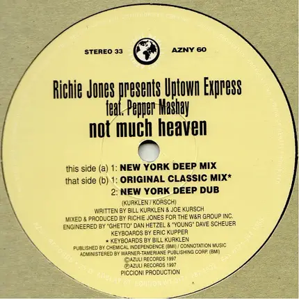 Richie Jones Presents Uptown Express Feat. Pepper Mashay - Not Much Heaven