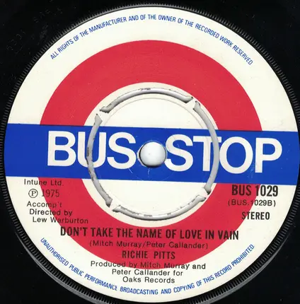 Richie Pitts - 'Scuse Me Ma'am( I Did It On An Impulse)