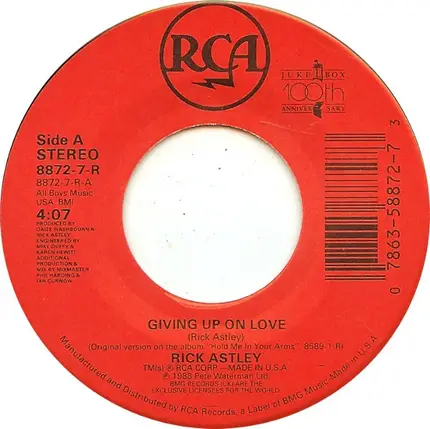Rick Astley - Giving Up On Love
