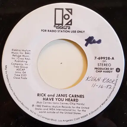 Rick Carnes & Janis Carnes - Have You Heard