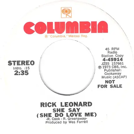 Rick Leonard - She Say (She Do Love Me)