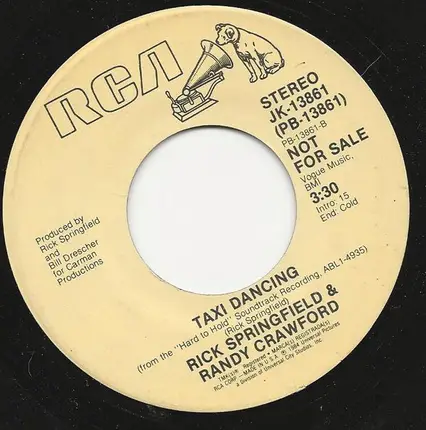 Rick Springfield And Randy Crawford - Taxi Dancing / Taxi Dancing