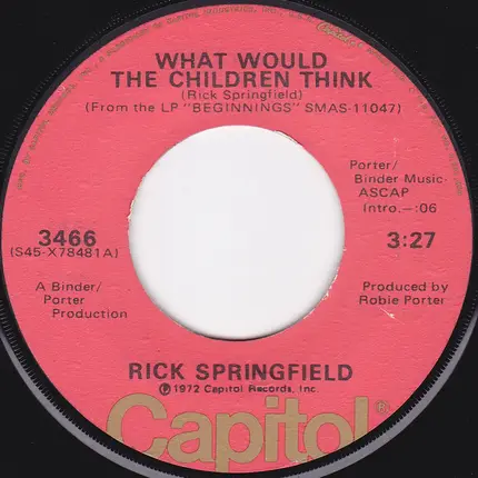 Rick Springfield - What Would The Children Think