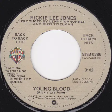 Rickie Lee Jones - Chuck E.'s In Love / Young Blood