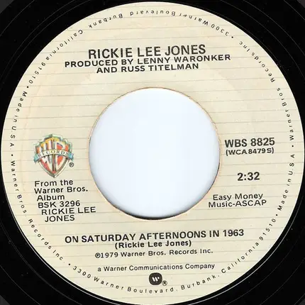 Rickie Lee Jones - Chuck E.'s In Love