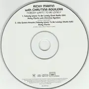 CD Single - Ricky Martin With Christina Aguilera - Nobody Wants To Be Lonely - Cardboard sleeve