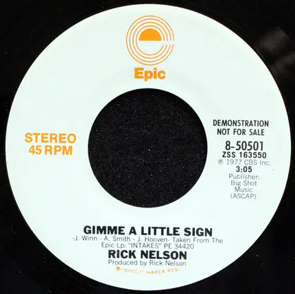 Ricky Nelson - Gimme A Little Sign
