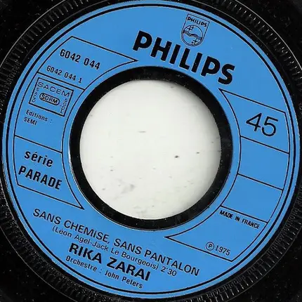 Rika Zaraï - Sans Chemise, Sans Pantalon / Viens Danser