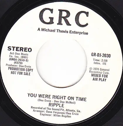 Ripple - You Were Right On Time