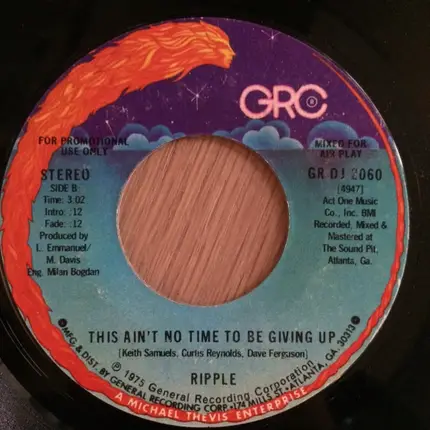 Ripple - This Ain't No Time To Be Giving Up