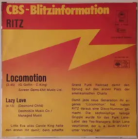 The Ritz - Locomotion / Lazy Love