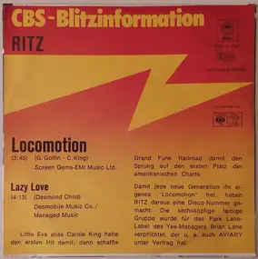 The Ritz - Locomotion / Lazy Love