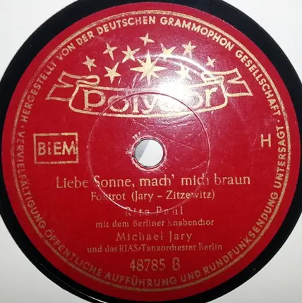Rita Paul Mit Dem Berliner Knabenchor - Toxi Lied / Liebe Sonne, Mach Mich Braun