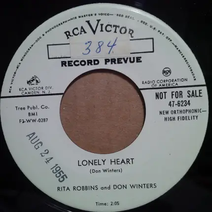 Rita Robbins And Don Winters - Lonely Heart / You're Still A Part Of Me