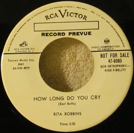 Rita Robbins - How Long Do You Cry / My Foolish Tears