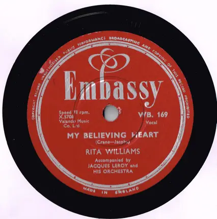 Rita Williams - My Believing Heart / Band Of Gold