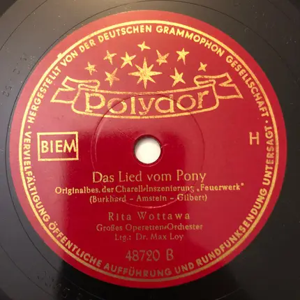 Rita Wottawa Mit Gesangsterzett - O Mein Papa / Das Lied Vom Pony