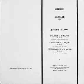 Franz Joseph Haydn - Quartet in D Major, H. III:8 / Cassation in C Major H. III:6 / Divertimento in F Major H. XI:44