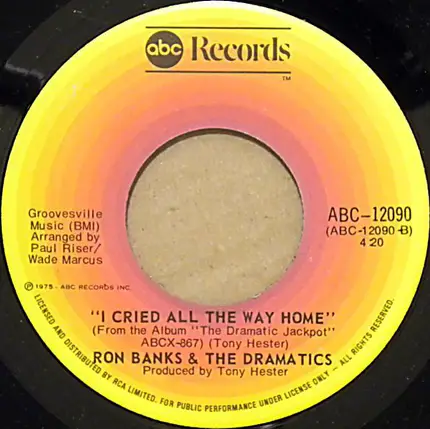 Ron Banks And The Dramatics - Me And Mrs. Jones / I Cried All The Way Home