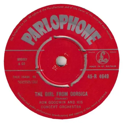 Ron Goodwin And His Orchestra - The Girl From Corsica / The Singing Piano