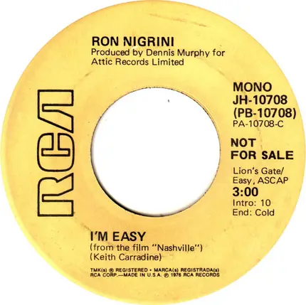 Ron Nigrini - I'm Easy