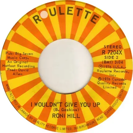 Roni Hill - You Keep Me Hanging On / Stop! In The Name Of Love