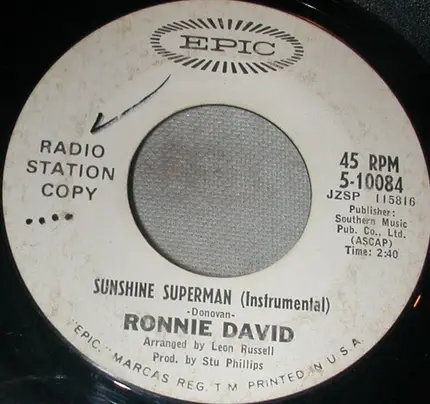 Ronnie David - Sunshine Superman / Almost Persuaded #3