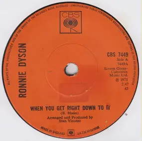 Ronnie Dyson - When You Get Right Down to It