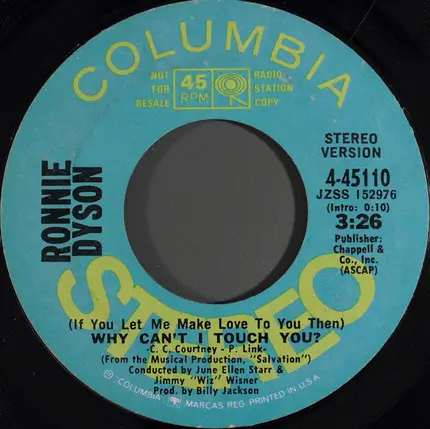 Ronnie Dyson - (If You Let Me Make Love to You Then) Why Can't I Touch You?