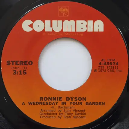 Ronnie Dyson - I Think I'll Tell Her / A Wednesday In Your Garden