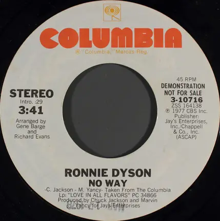 Ronnie Dyson - Sara Smile / No Way