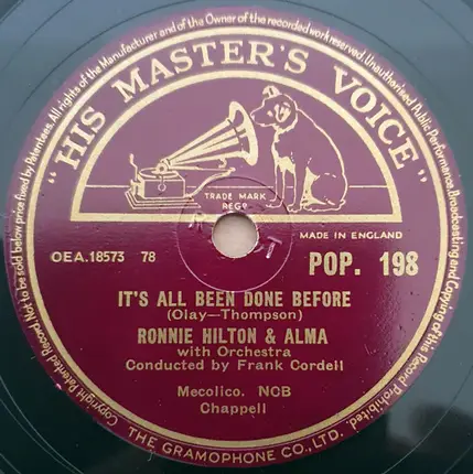 Ronnie Hilton - No Other Love / It's All Been Done Before