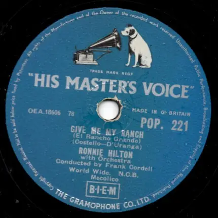Ronnie Hilton - Who Are We / Give Me My Ranch (El Rancho Grande)
